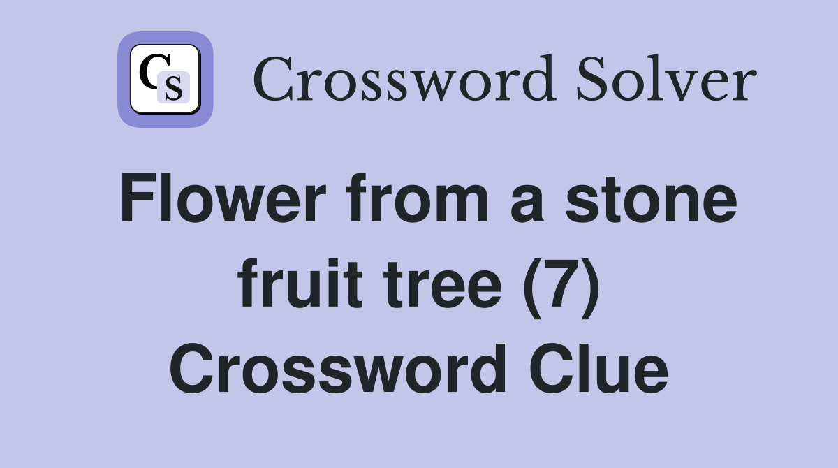 Flower from a stone fruit tree (7) Crossword Clue Answers Crossword